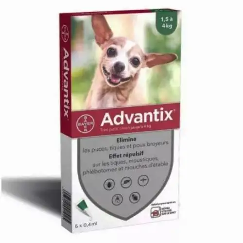 ADVANTIX Très Petit Chien (1 à 4,5 kg) 6 pipettes