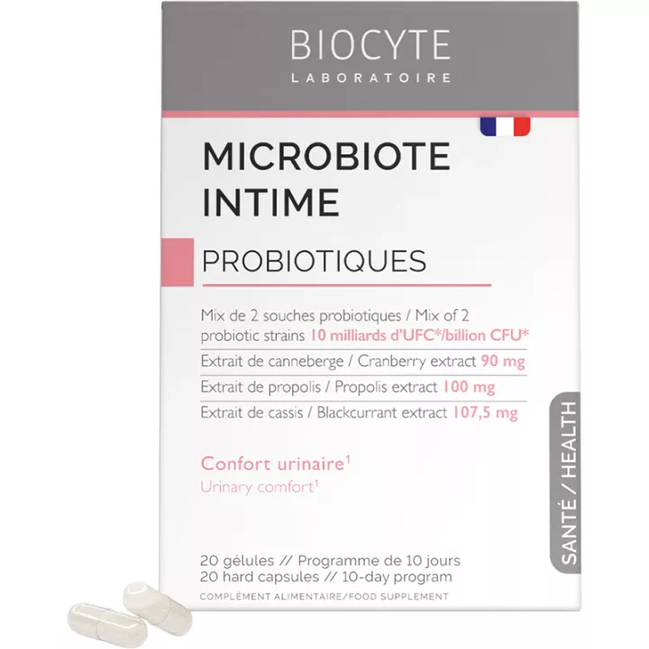 Biocyte Microbiote Intime Probiotiques Confort Urinaire 20 gélules
