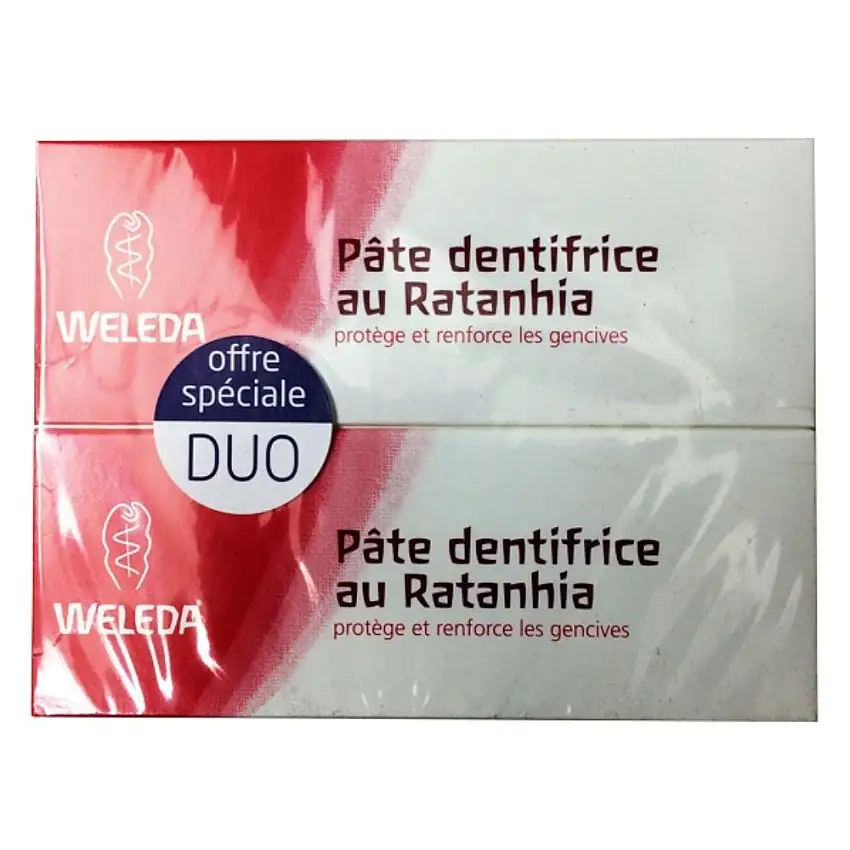 Weleda Pâte Dentifrice au Ratanhia 2x75 ml