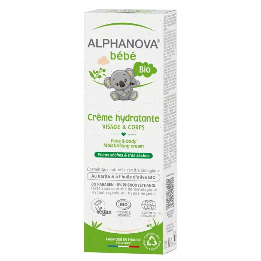 Alphanova Bébé Crème Hydratante Bio 75 ml