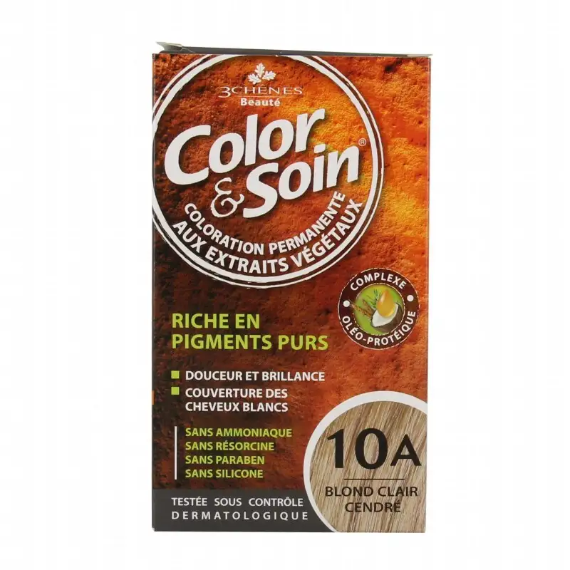 3 chênes Color & Soin coloration 10A Blond Clair Cendré 135ml