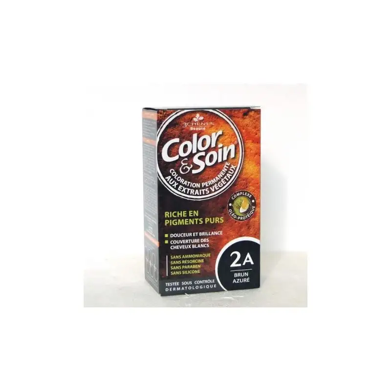 3 chênes Color & Soin coloration 2A Brun Azur 135ml