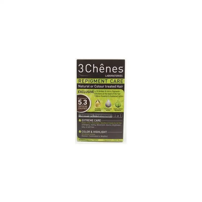 3 chênes Soin Repigmentant 5.3 Châtain Clair Doré 135ml
