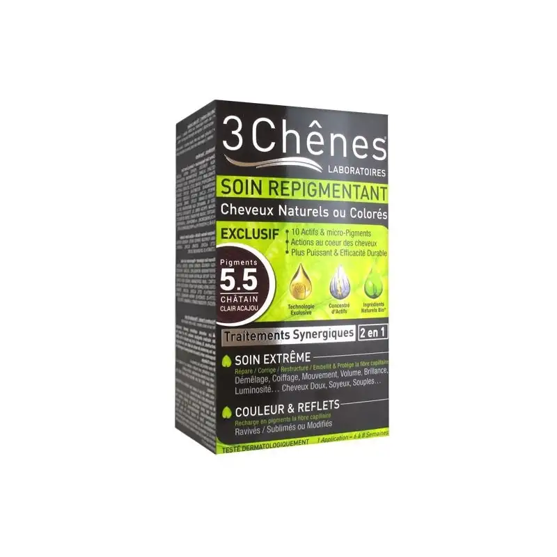 3 chênes Soin Repigmentant 5.5 Châtain Clair Acajou 135ml