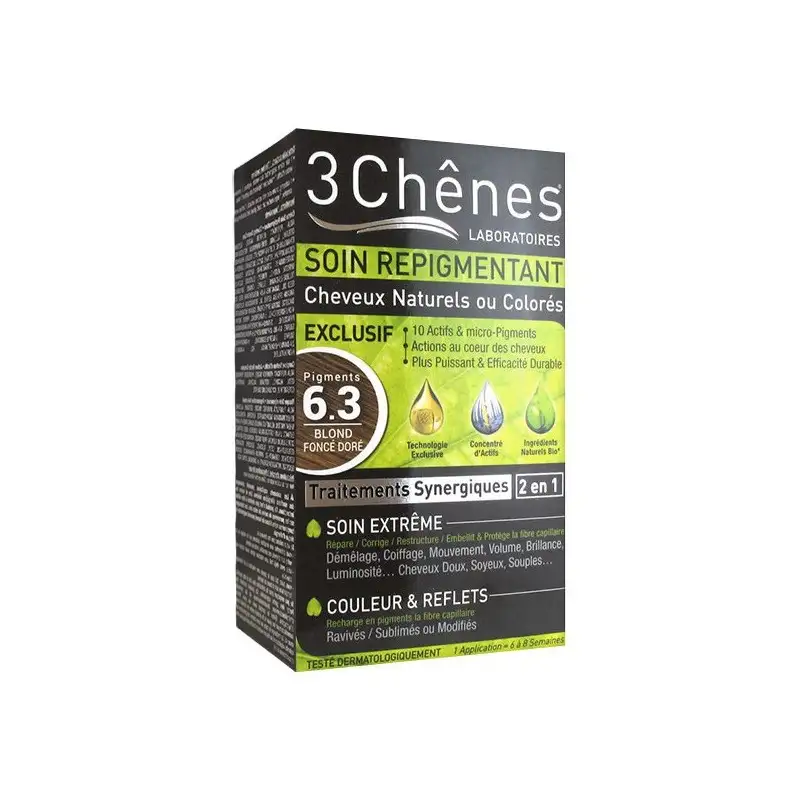 3 chênes Soin Repigmentant 6.3 Blond Foncé Doré 135ml
