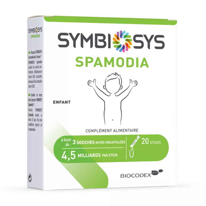 Symbiosys Spamodia Poudre Probiotique Douleurs au Ventre Enfant 20 Sticks*