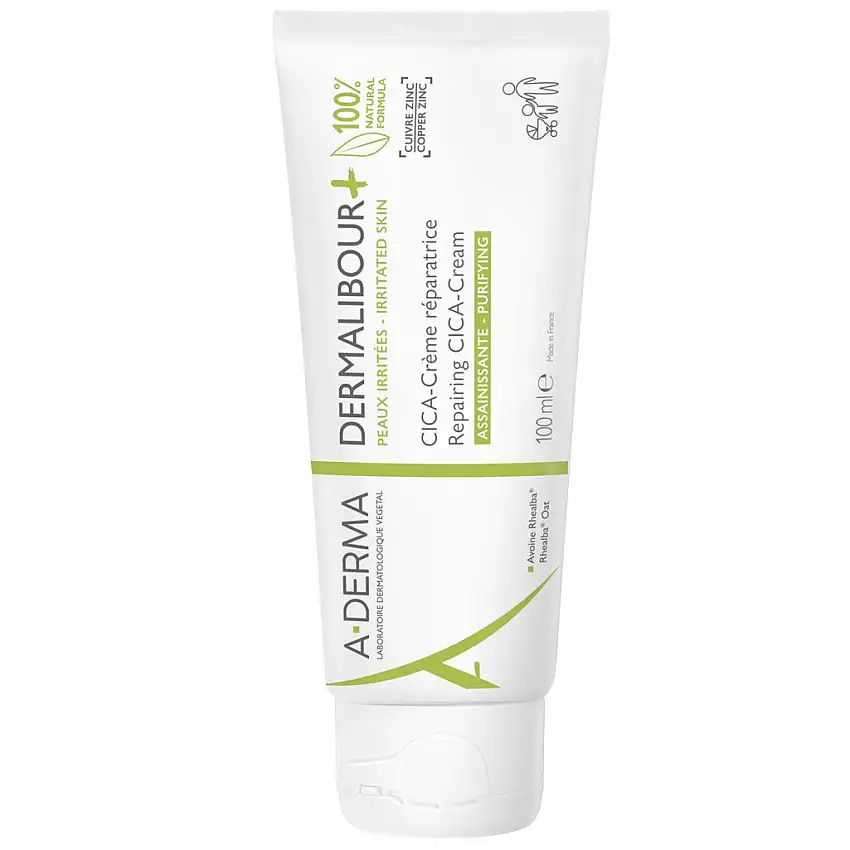 A-DERMA Dermalibour+ CICA-Crème Réparatrice Assainissante 100 ml - Soin Familial