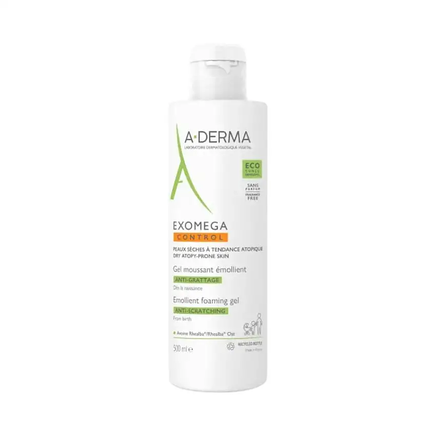 A-Derma Exomega Control Gel Moussant Emollient Anti-Démangeaisons - 500ml