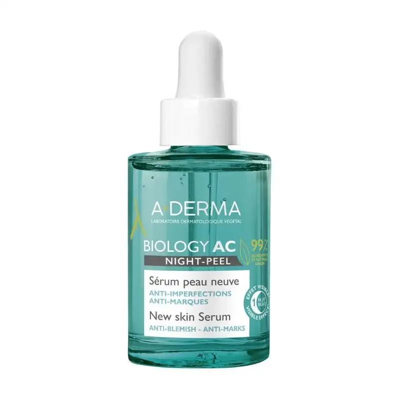 A-Derma Biology AC Night-Peel Sérum Peau Neuve Bio - 30ml