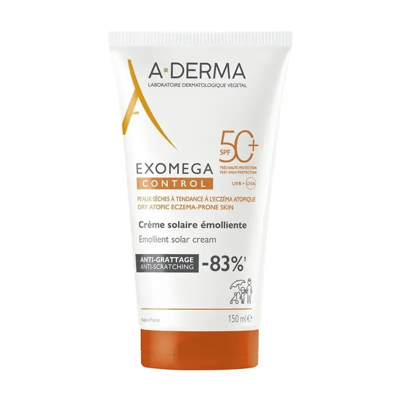 A-Derma Exomega Control Crème Solaire Émolliente SPF50+ - 150ml