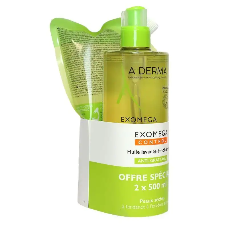 Exomega Control huile lavante émolliente 2x500ml