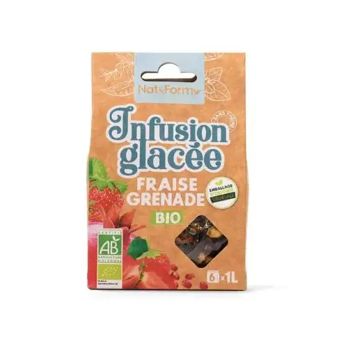 Nat & Form - Infusion Glacée - Fraise Grenade BIO - 6 Sachets