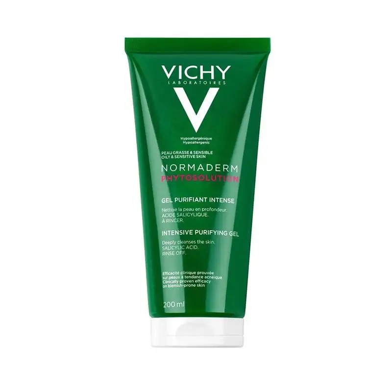 Vichy Normaderm Phytosolution Gel Purifiant Intense - 200 ml - Peaux Grasses à Tendance Acnéique