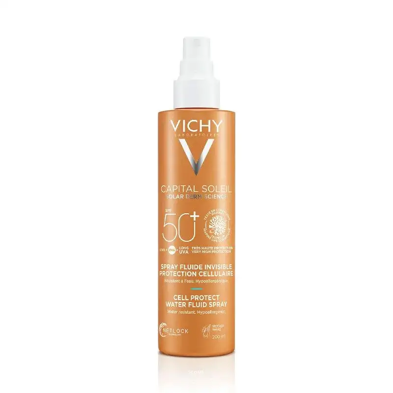 Vichy Capital Soleil Spray Fluide Invisible SPF50+ - 200 ml - Visage et Corps Tous Types de Peaux