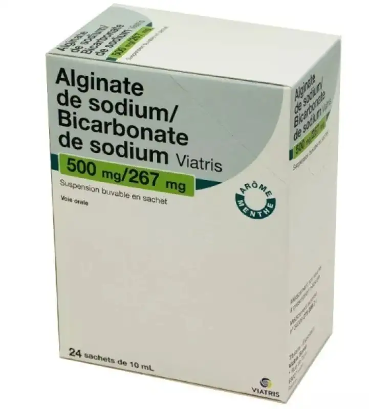 Alginate de Sodium Bicarbonate de Sodium 500 mg 267 mg Sachets x 24