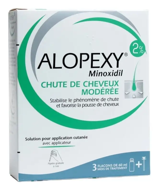 Alopexy 2% Minoxidil Solution cutanée 3 x 60 ml