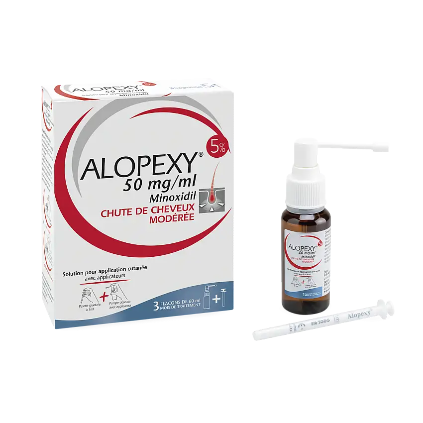 Alopexy 5% Minoxidil Solution cutanée 3 x 60 ml