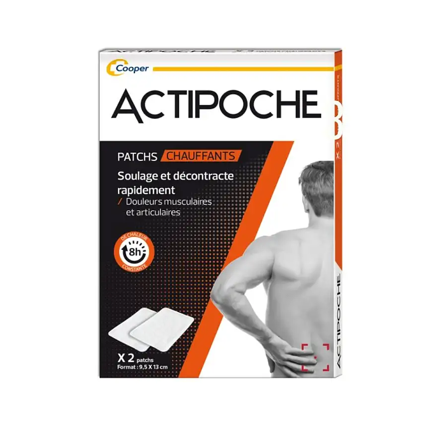 Actipoche Patch Chauffants - 2 patchs - Soulagement longue durée des douleurs musculaires et articulaires