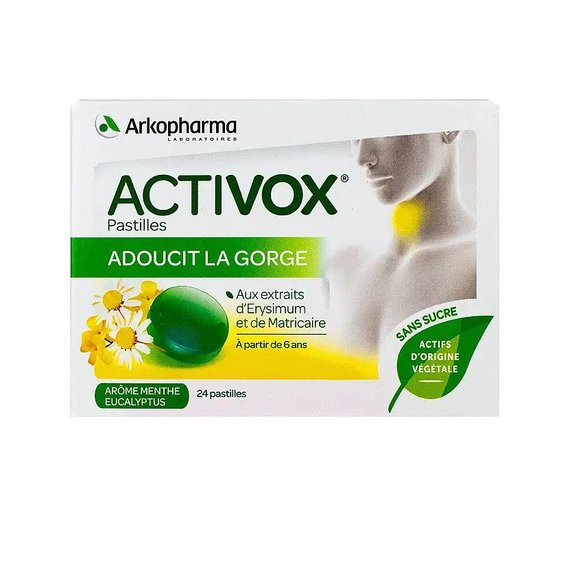 Activox Pastilles Menthe/Eucalyptus Sans Sucre x24