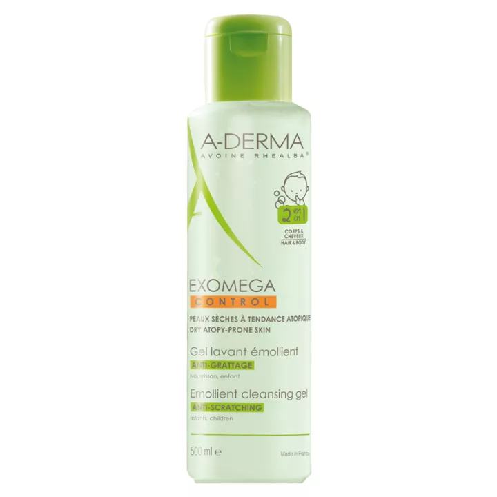 A-Derma Exomega Control Gel lavant émolient cheveux et corps 500 ml