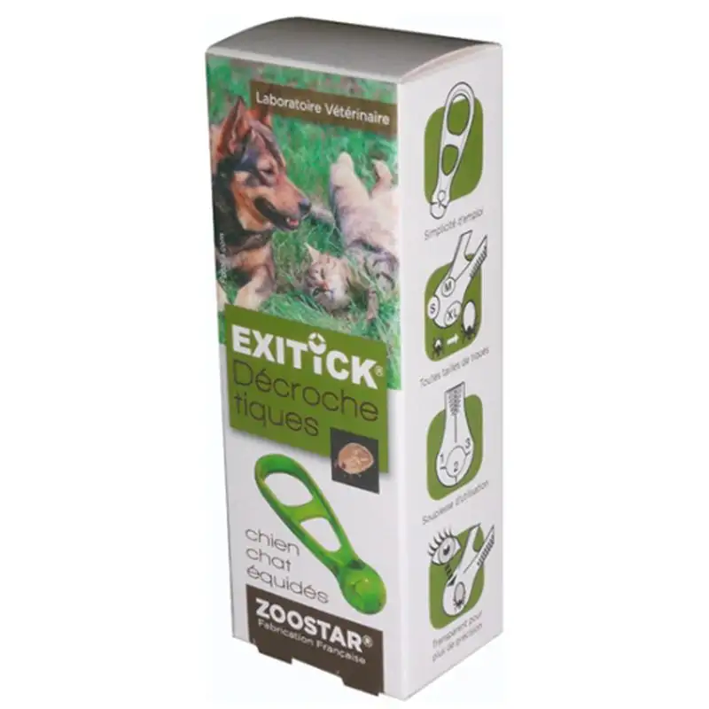 Zoostar Exitick Décroche Tiques Chiens & Chats - Retrait rapide et sûr des tiques