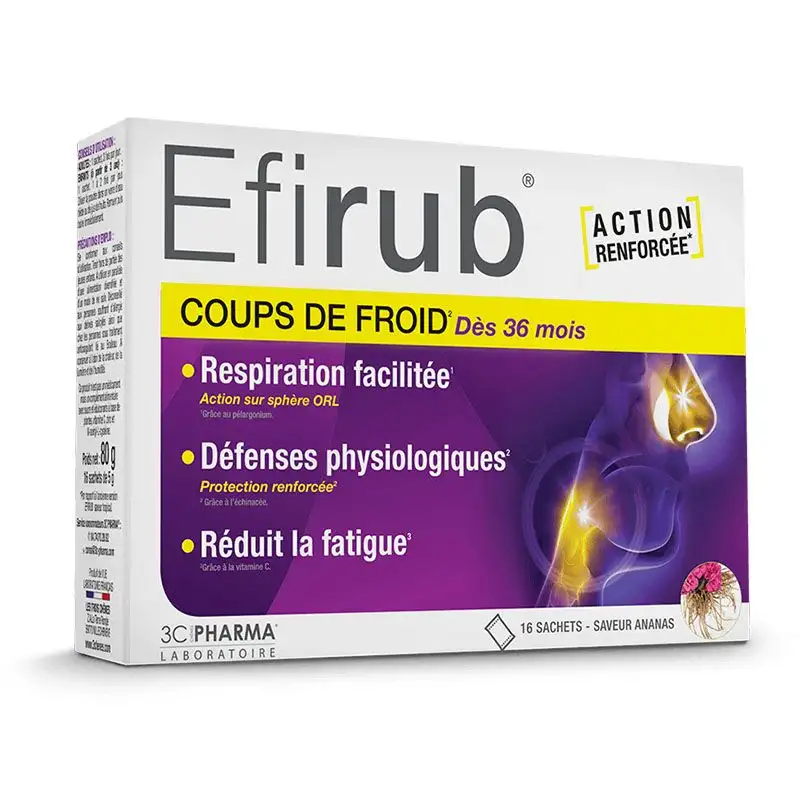3C Pharma Efirub 16 sachets - Coups de froid