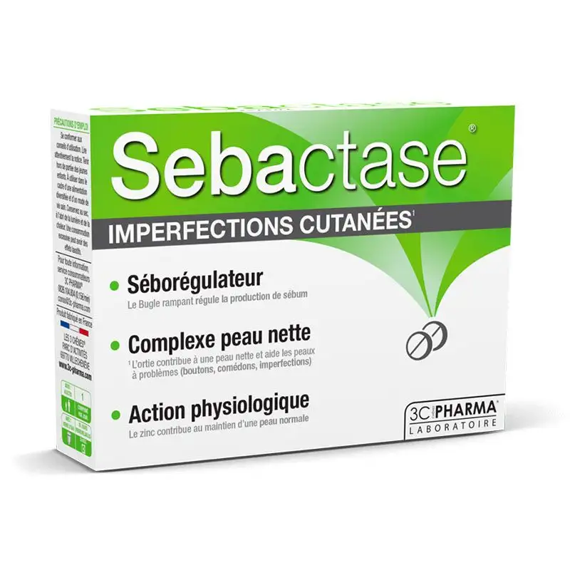 3C Pharma Sebactase 30 comprimés - Imperfections cutanées