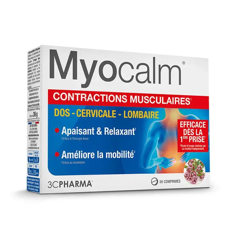 3C Pharma Myocalm 30 comprimés -  Contractions Musculaires