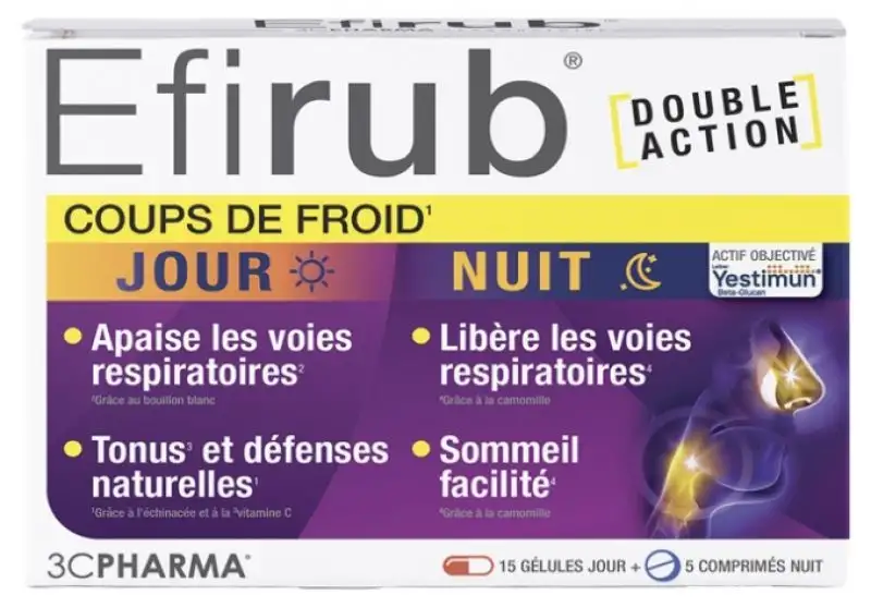 Efirub Coups de Froid 15 Gélules Jour + 5 Comprimés Nuit