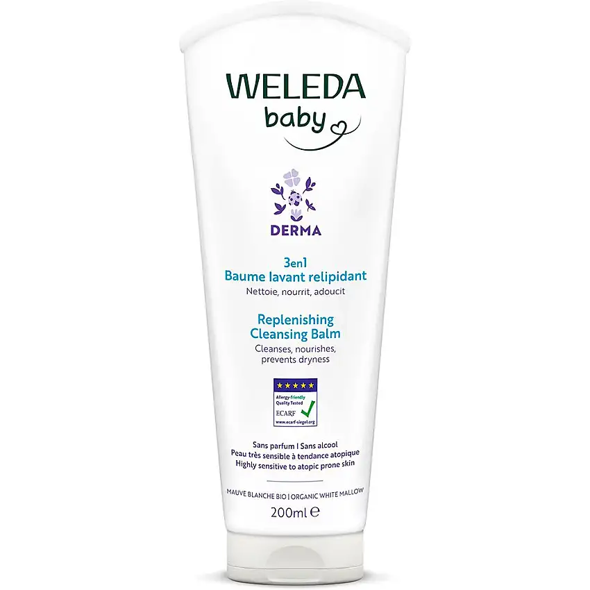 Weleda Baume Lavant Relipidant Derma 3 en 1 - 200ml - Nettoie, nourrit et protège dès la naissance