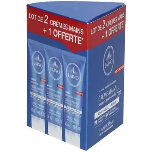 LAINO - Lot de 2 Crèmes Mains Pro Intense + 1 OFFERTE - 3x50ml