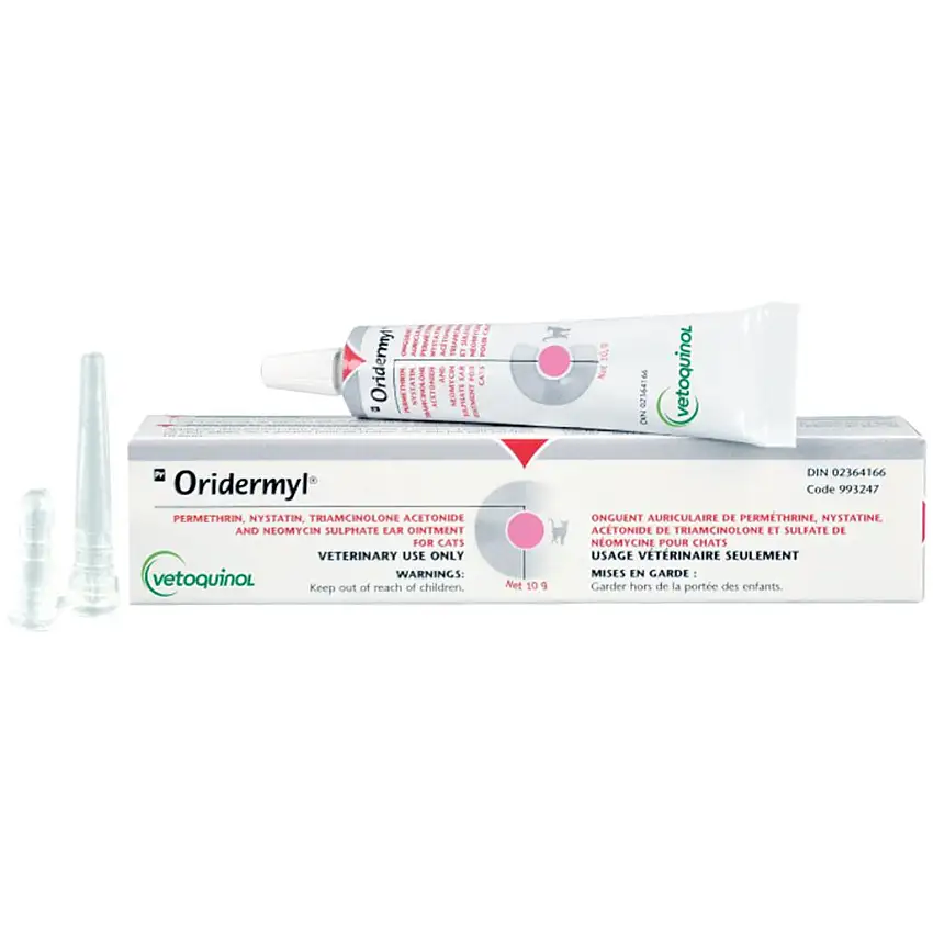 Vetoquinol Oridermyl Pommade Auriculaire Chien Chat - 10 g - Traitement des otites externes