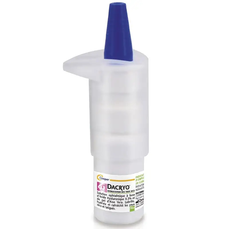 Dacryo Solution Ophtalmique Hydratation Yeux Secs 10ml - Lubrifdie, hydrate et rafraîchit, à l'acide hyaluronique