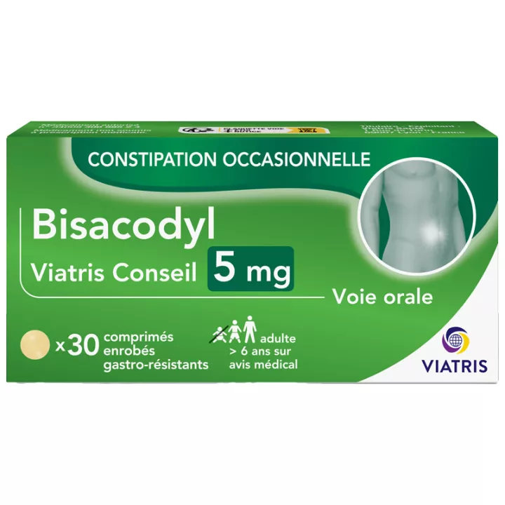 Bisacodyl 5 mg Constipation Occasionnelle Mylan 30 comprimés
