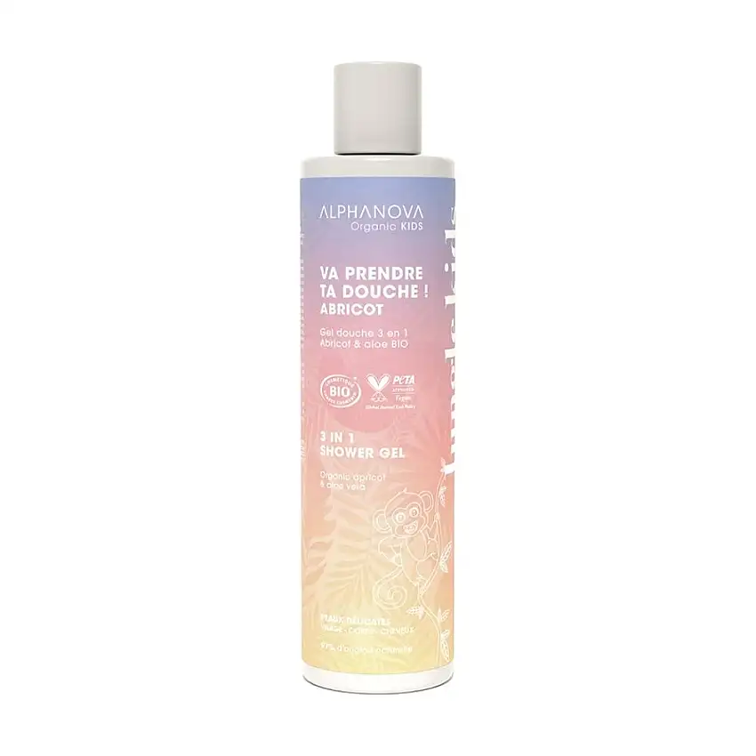 Alphanova Kids Va Prendre Ta Douche ! Gel Lavant 3en1 Bio - 250ml - Senteur Abricot