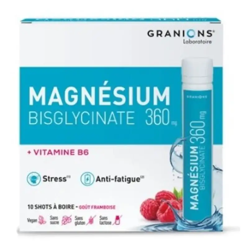 Shots Magnésium Bisglycinate 360mg 10 shots