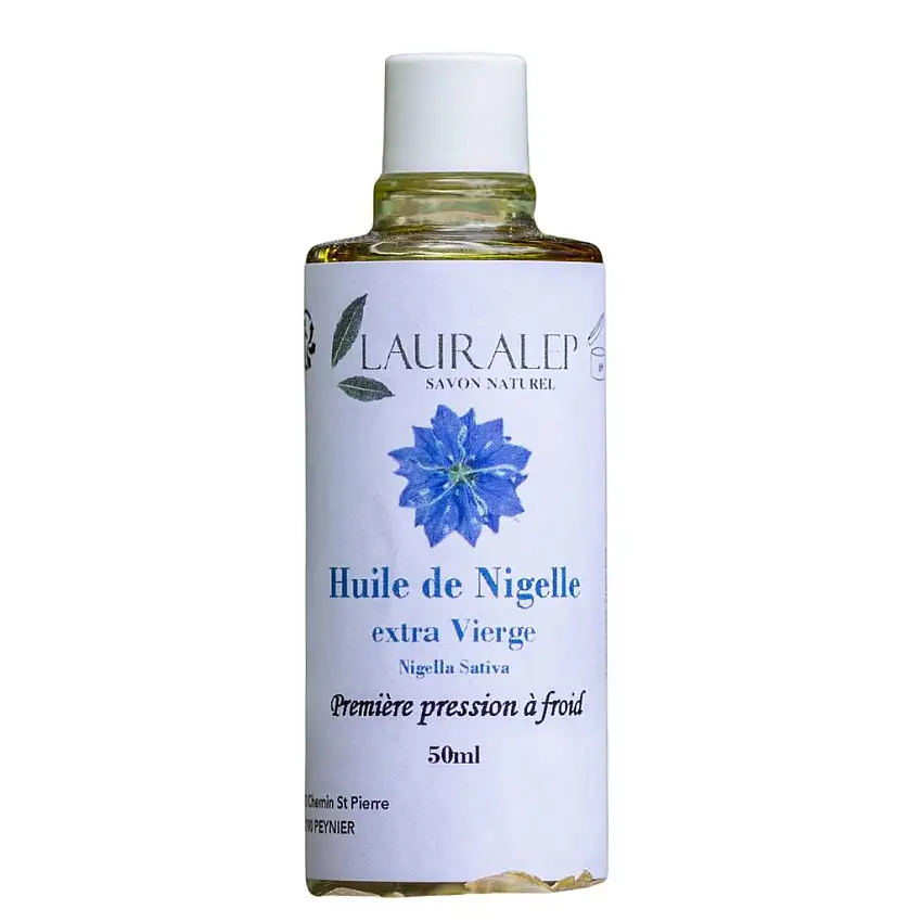 Lauralep Huile de Nigelle Bio 100% Pure Peau, Cheveux & Ongles - 50 ml
