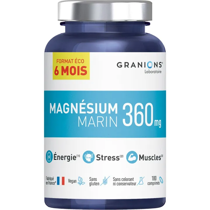 Magnésium Marin 360mg Granions 180 comprimés