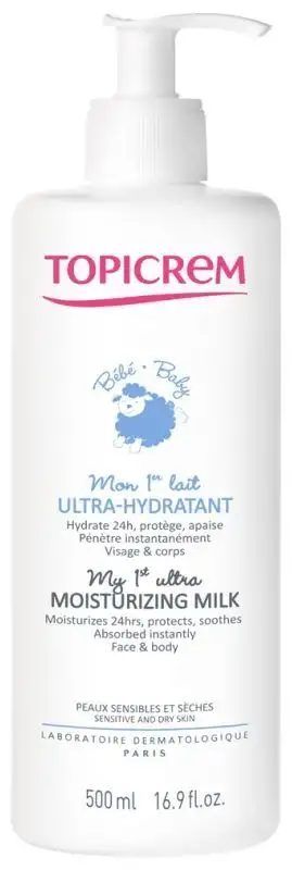 Topicrem Bébé mon 1er lait ultra-hydratant 500 ml