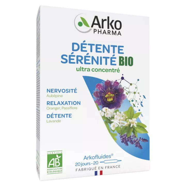 Arkofluides Détente Sérénité Bio 20 ampoules
