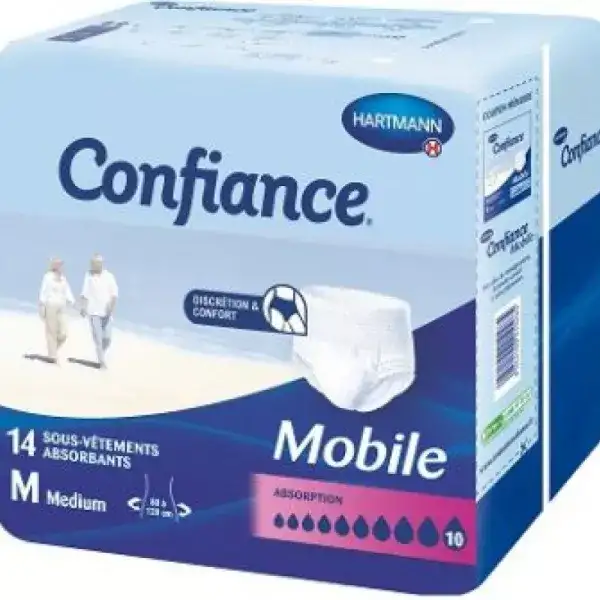 Confiance Mobile Slip Absorbant Taille M (14 unités)