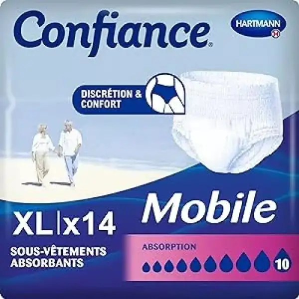Confiance Mobile Slip Absorbant Taille XL (14 unités)