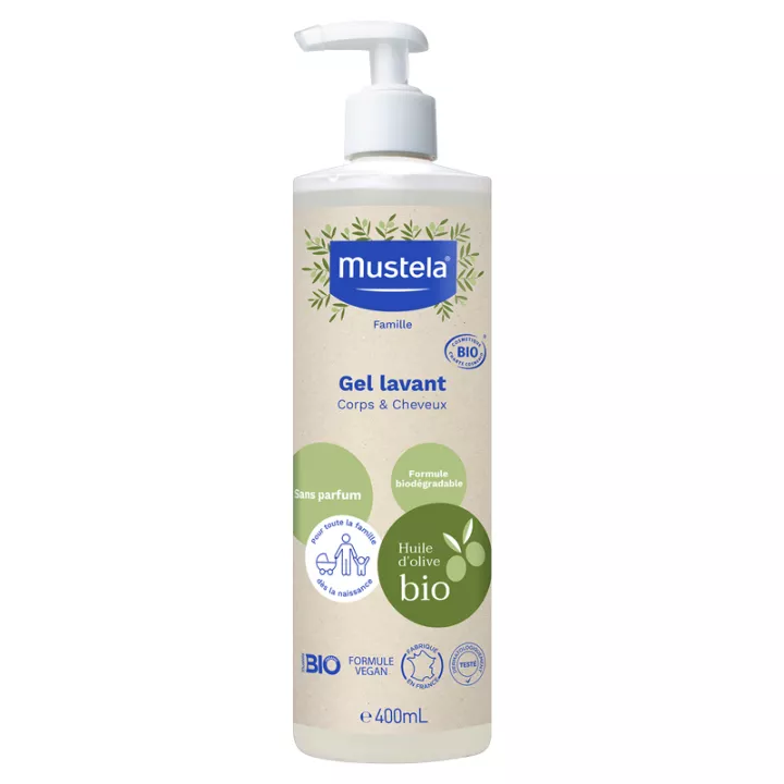 Mustela Famille Gel Lavant Bio Corps & Cheveux 400 ml