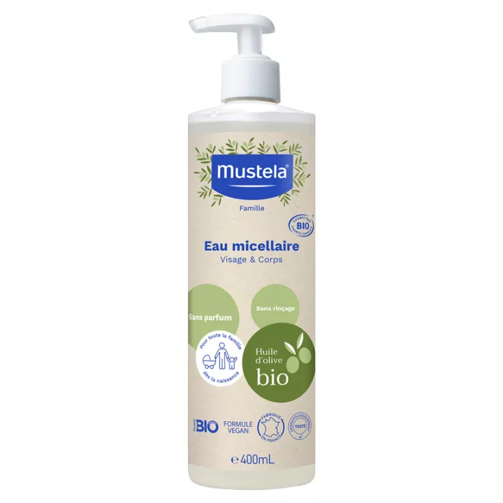 Mustela Famille Eau Micellaire Bio Visage & Corps Sans Parfum 400 ml