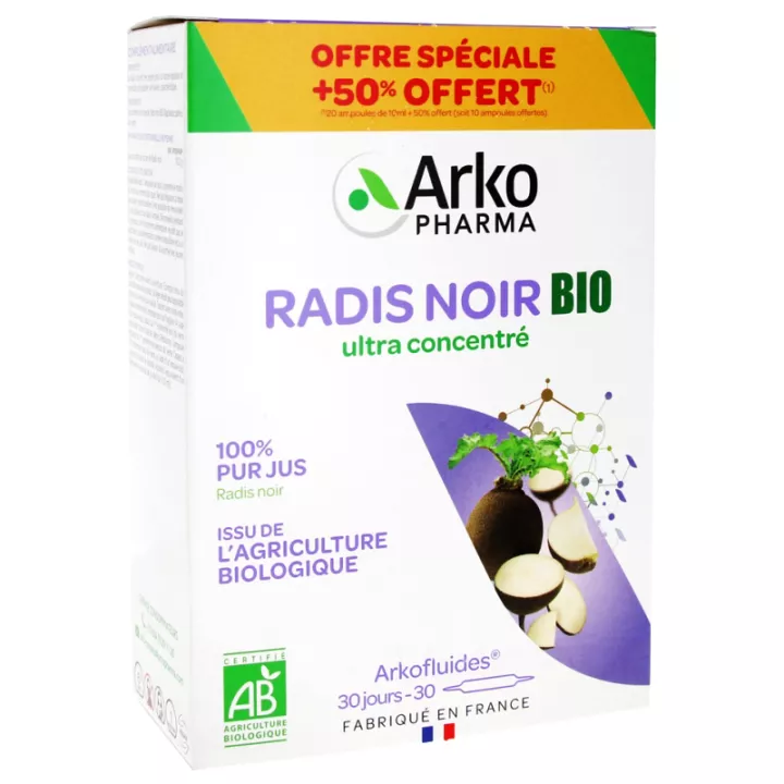Arkofluides Radis Noir Bio 100% Pur Jus