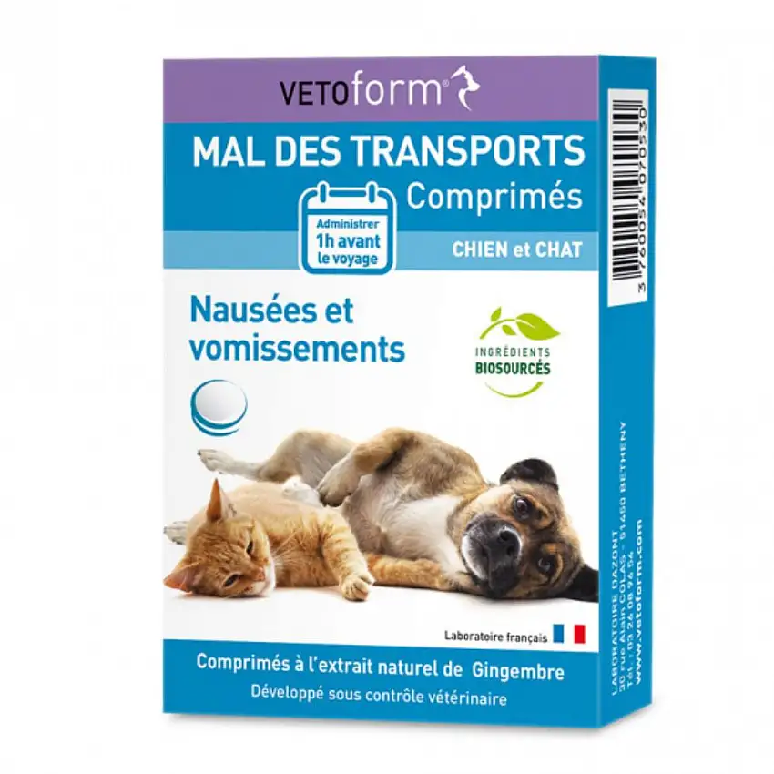 Vetoform mal des transports chien et chat 30 comprimés