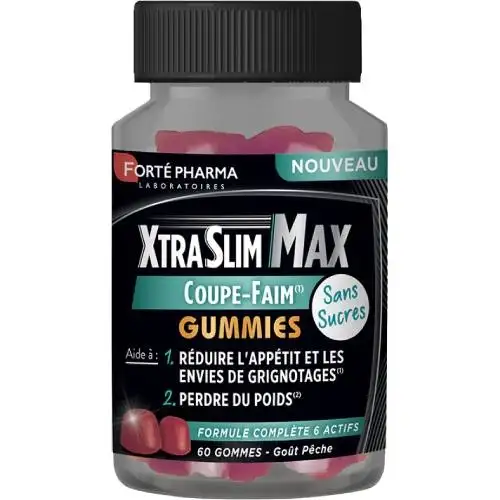 Forté Pharma - XtraSlim Max - Coupe-Faim Sans Sucre - 60gommes