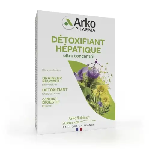 ARKOFLUIDES - Détoxifiant hépatique Arkopharma - 20 ampoules