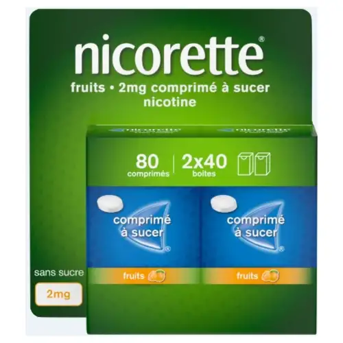 NICORETTE 2mg - FRUITS Comprimés à Sucer - 80 Comprimés