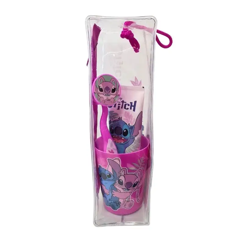 Adisphar Ensemble de Soin Buccal pour Enfants - Stitch - Brosse à dents, dentifrice, verre et trousse
